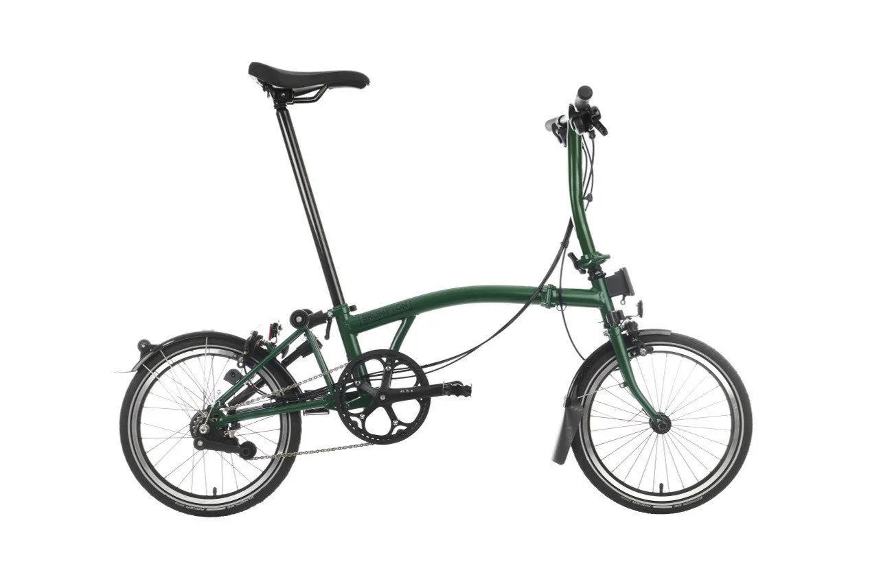 Brompton C Line Explore M6L Mid Handlebar Folding Bike in Yuzu Lime